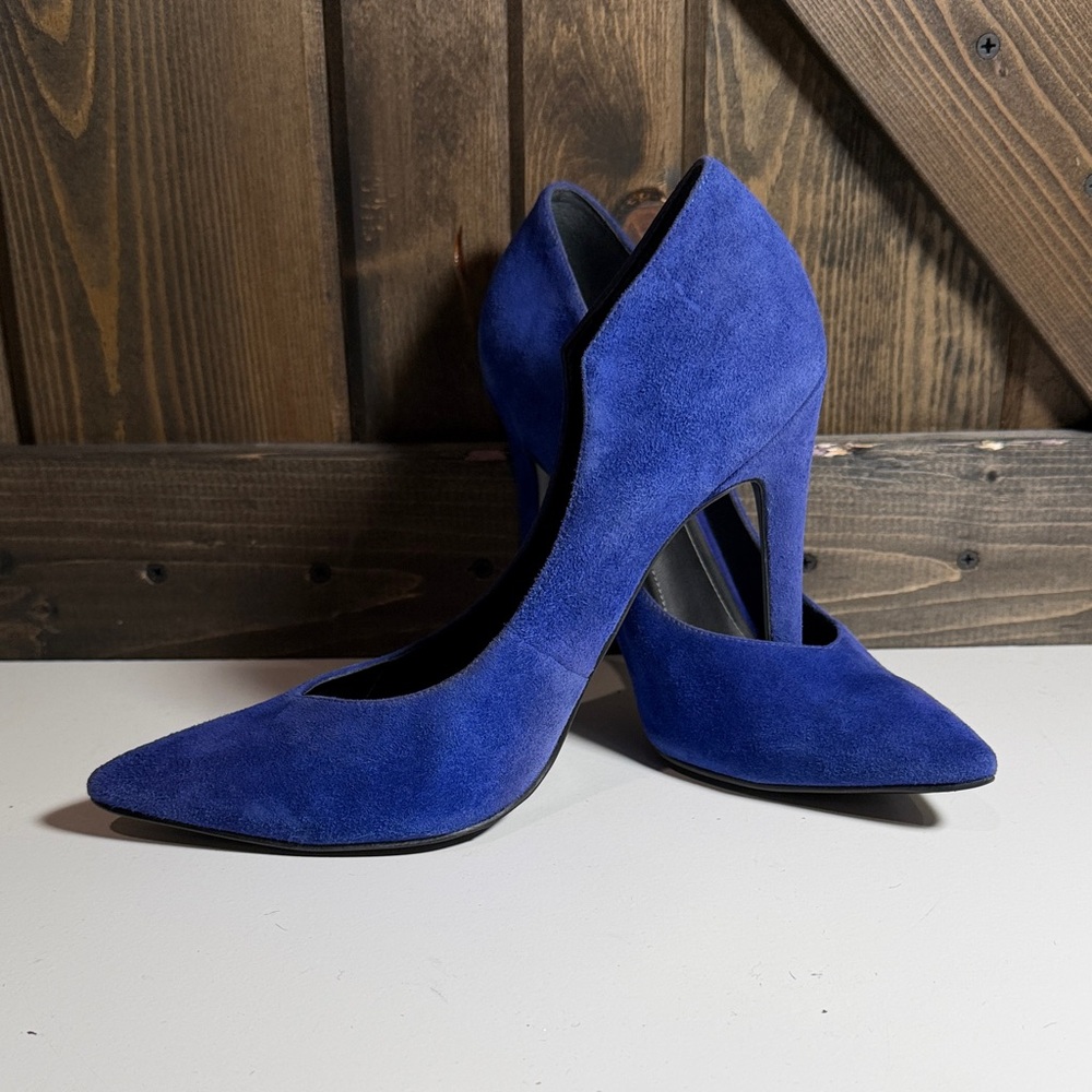 Kendall & Kylie Royal Blue Suede Pointed Toe High Heels